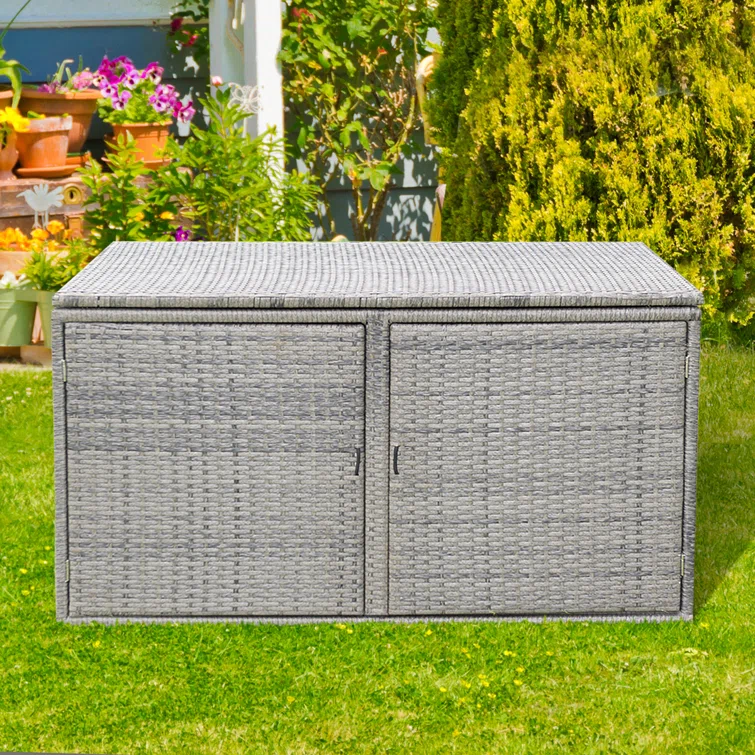 Gymax 45'' W 88 Gallons Wicker Cabinet Deck Box