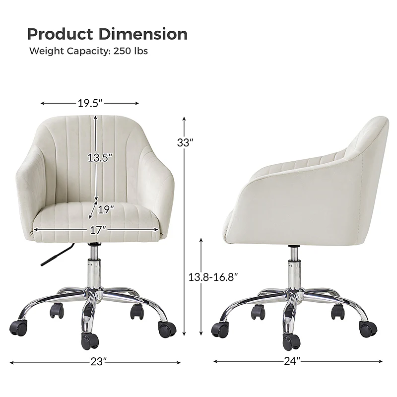 Theo Modern Velvet Task Chair with Tufted Back