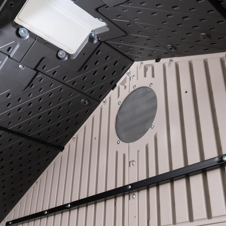 High-Density Polyethylene Outdoor Storage Shed with Steel-Reinforced Construction