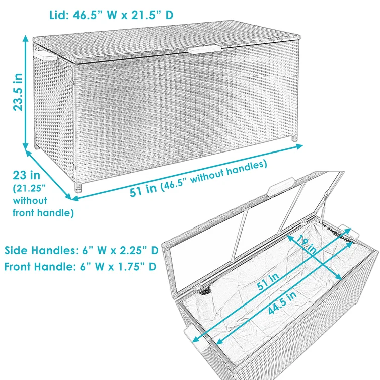SunnyDaze Decor Brazilian 51'' W 75 Gallons Water Resistant Acacia Deck Box