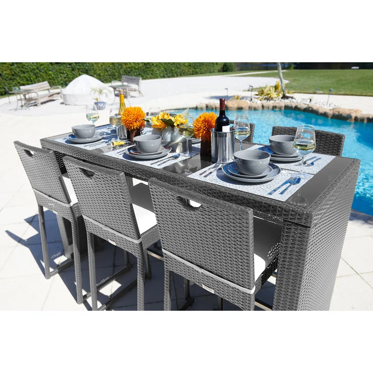 Bari 6 - Person Rectangular Outdoor Dining Set with Cushions