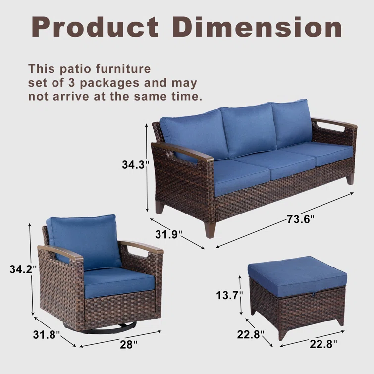 Buenhomino 5 - Person Outdoor Seating Group with Cushions