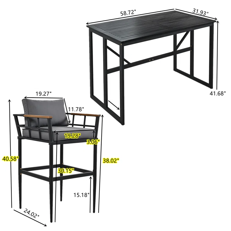 Xhavit 4 - Person Rectangular Outdoor Dining Set with Cushions