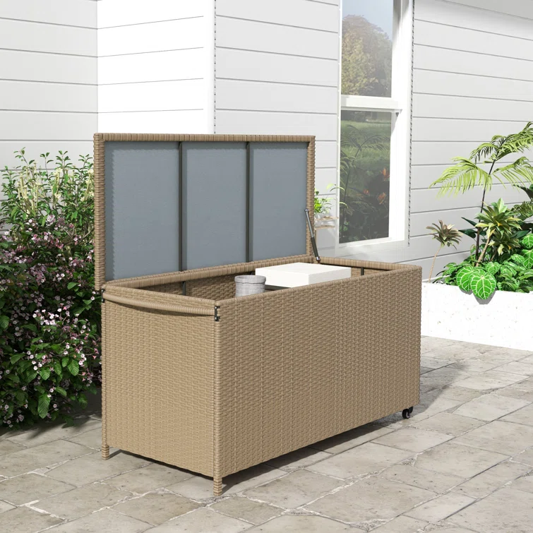 Outsunny 47.75'' W 83 Gallons Wicker Deck Box
