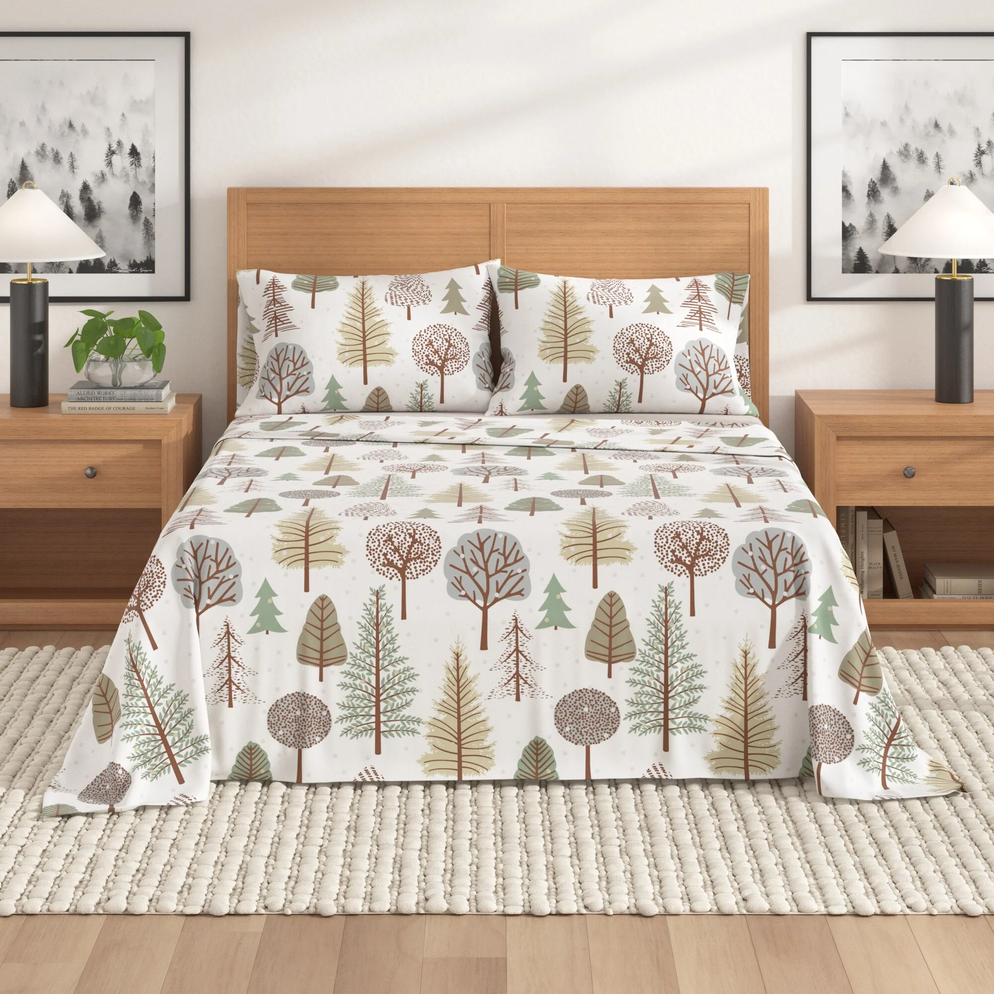 Linery & Co. Winter Turkish Cotton Double-Brushed Flannel Bed Sheet Set
