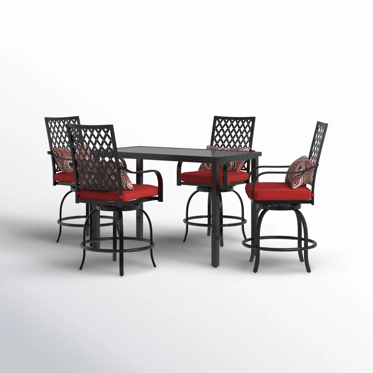 Alyne 4 - Person Rectangular Outdoor Dining Set with Cushions