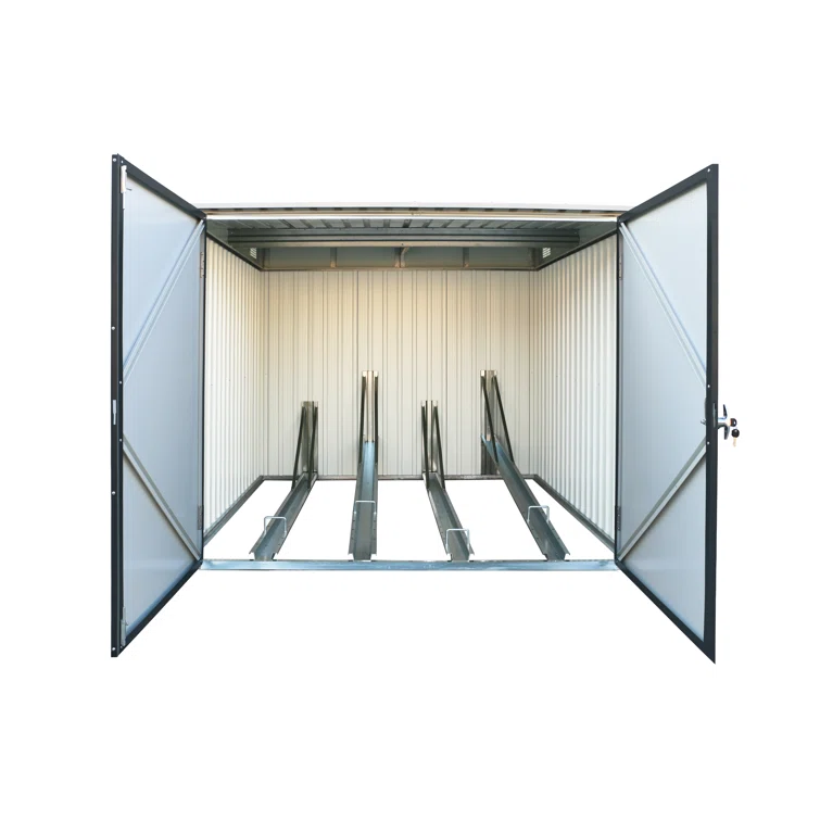 6 ft. 3 in. W x 6 ft. 4 in. D Metal Lean-To Bike Shed