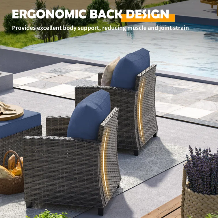 Mashawna 5 - Person Outdoor Seating Group with Cushions