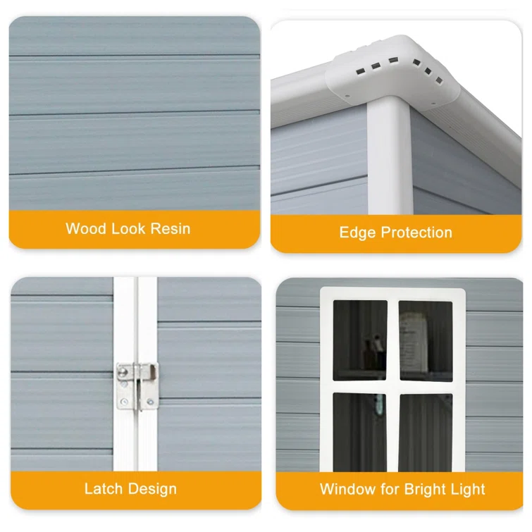 5x3ft Resin Outdoor Storage Shed