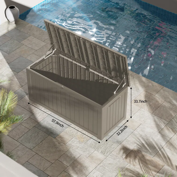 WORACO 32.24'' W 230 Gallons Water Resistant Resin Lockable Deck Box