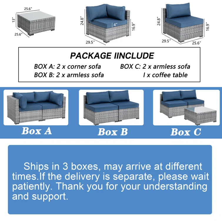 6 - Person Outdoor Seating Group with Cushions