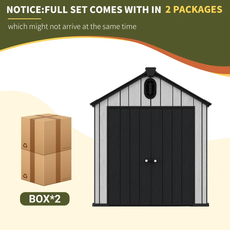 6 ft. W x 6 ft. D Polyethylene Plastic Storage Shed