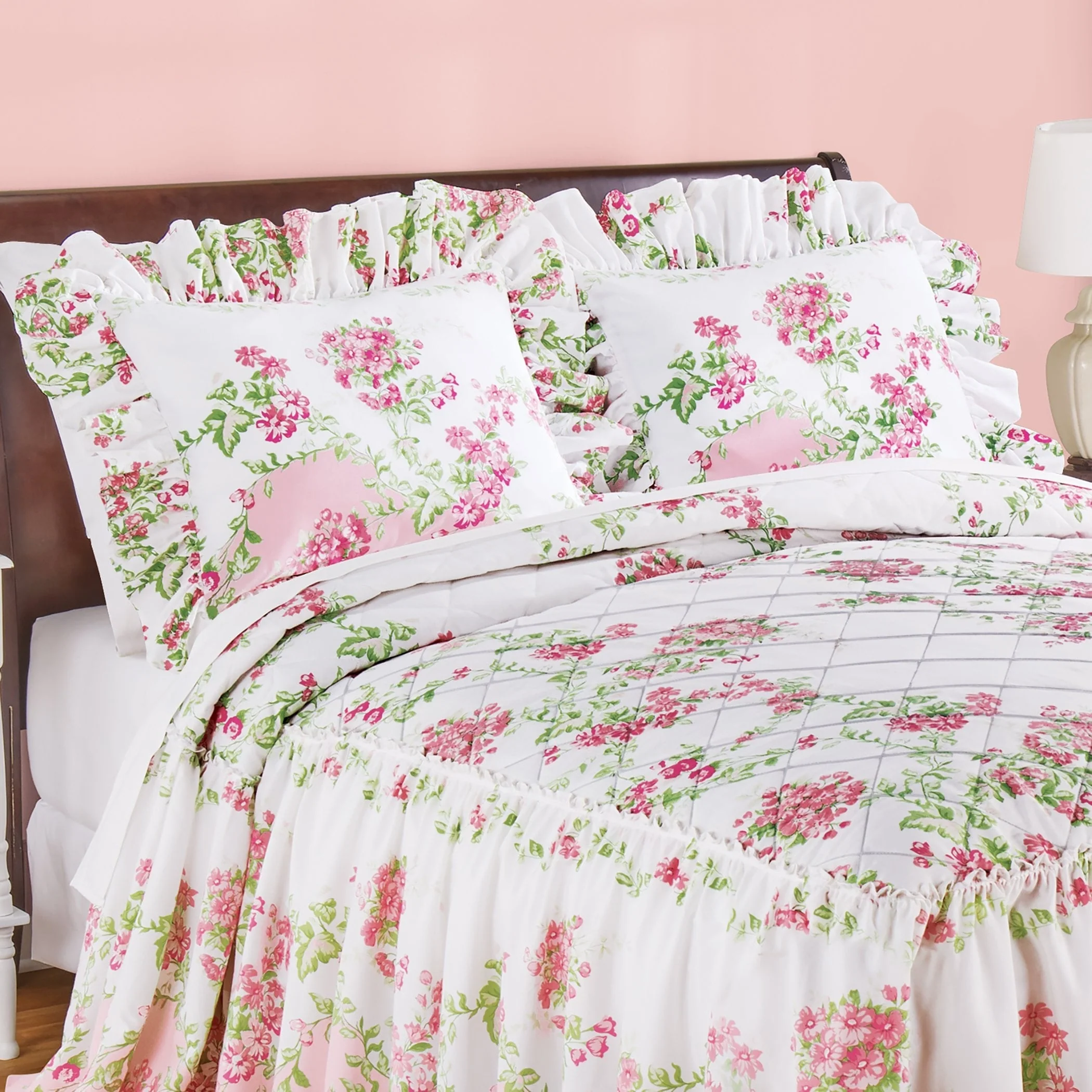 Floral Meadow Ruffled Edge Pillow Sham
