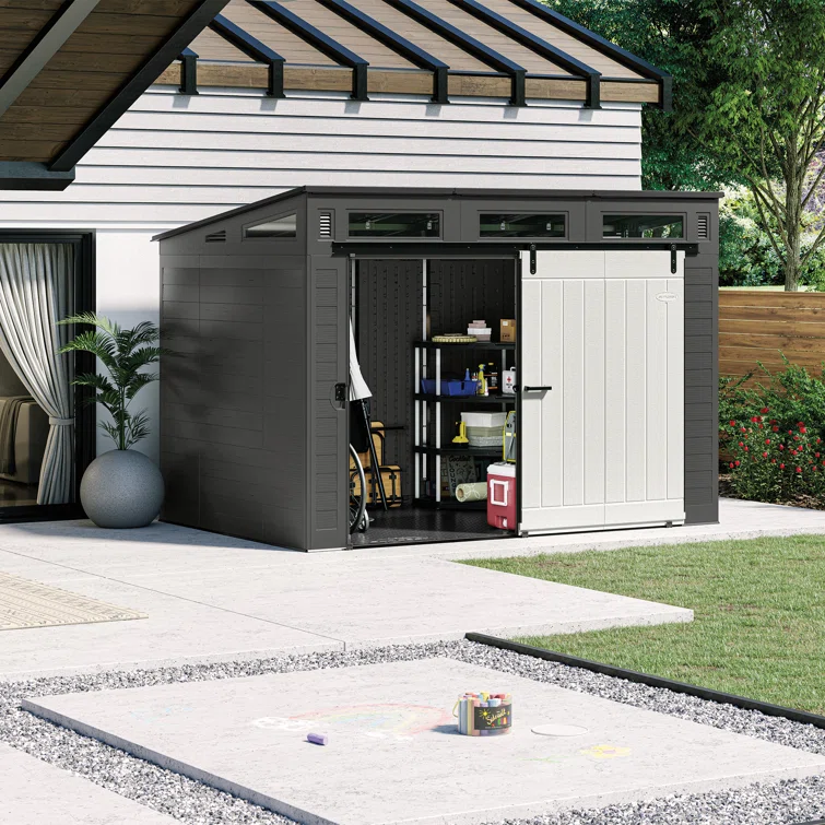 Suncast Modernist Barn Door Storage Shed