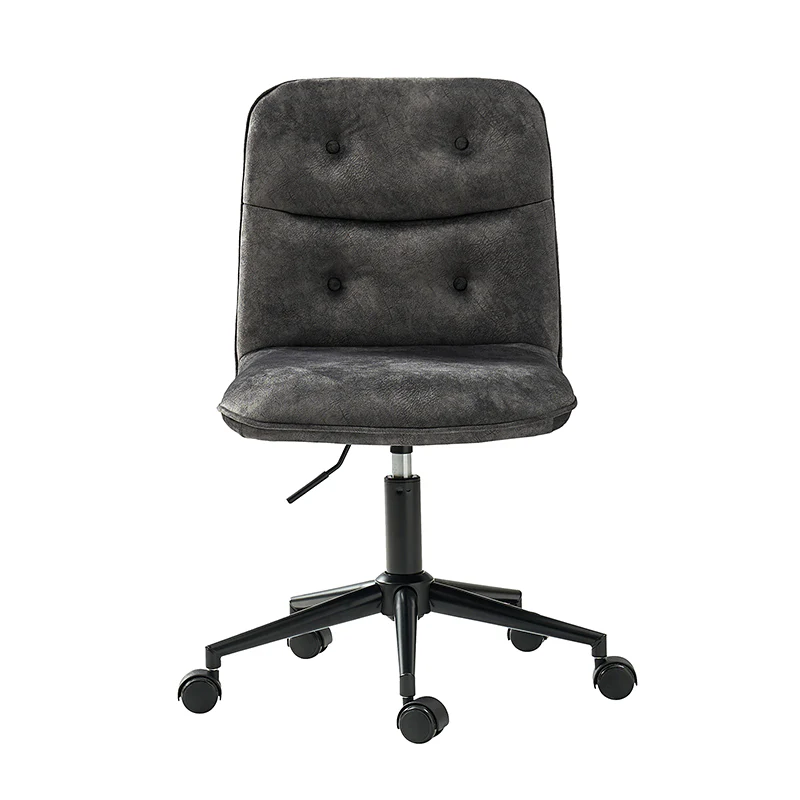 Leonhard Upholstered Swivel Task Chair: Plush Velvet Feel with Linen-Inspired Fabric, Adjustable Height, and Wheels