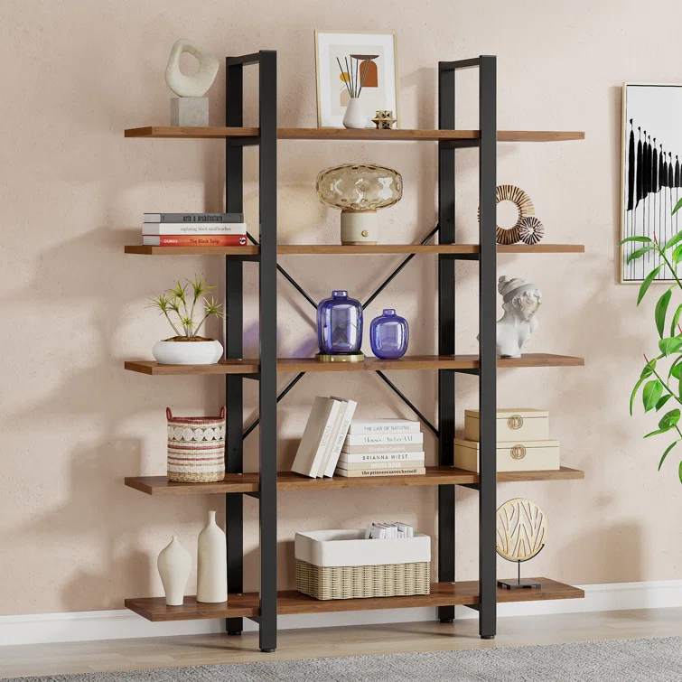 70.7" H x 47.24" W x 12.59" D Industrial Shelving Unit, 5-Tier Bookshelf
