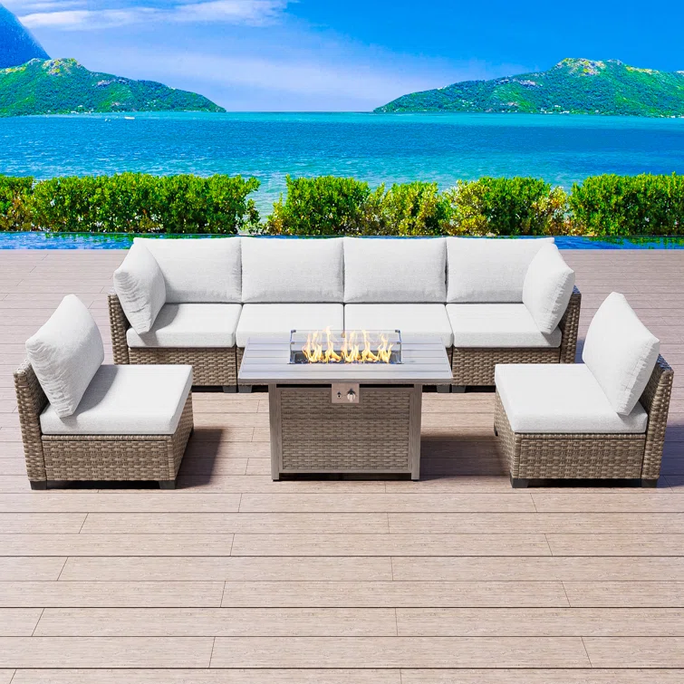 Jeanan 6 - Person Outdoor Seating Group with Cushions