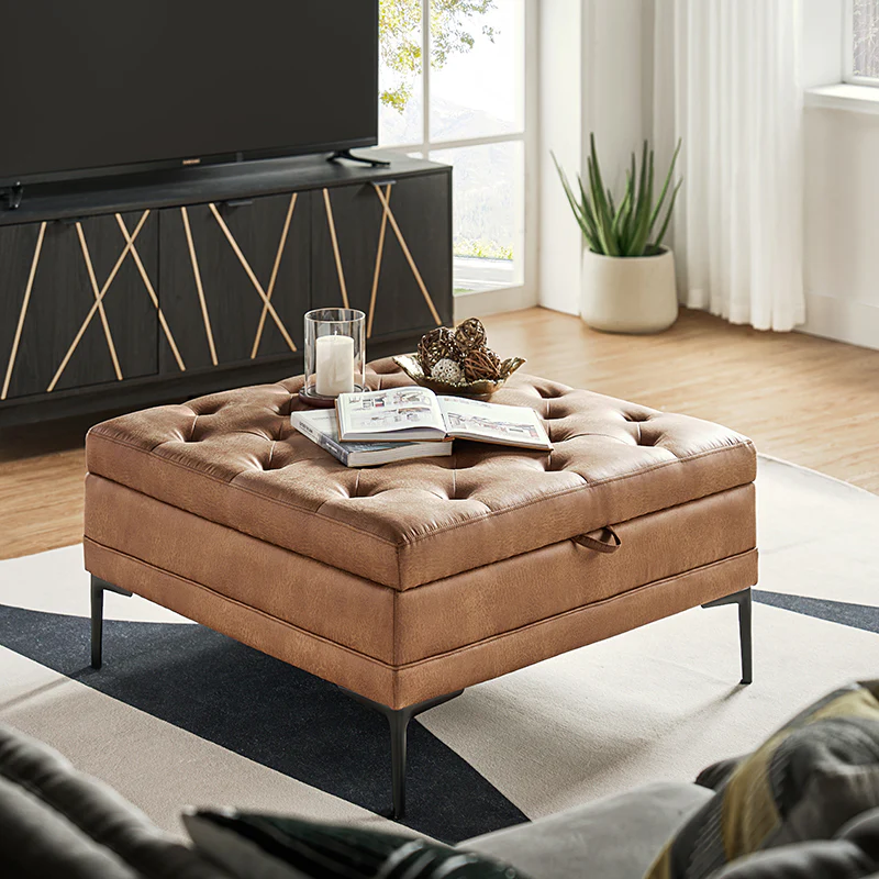 Hartmut Lift Top Shelved Storage Cocktail Ottoman