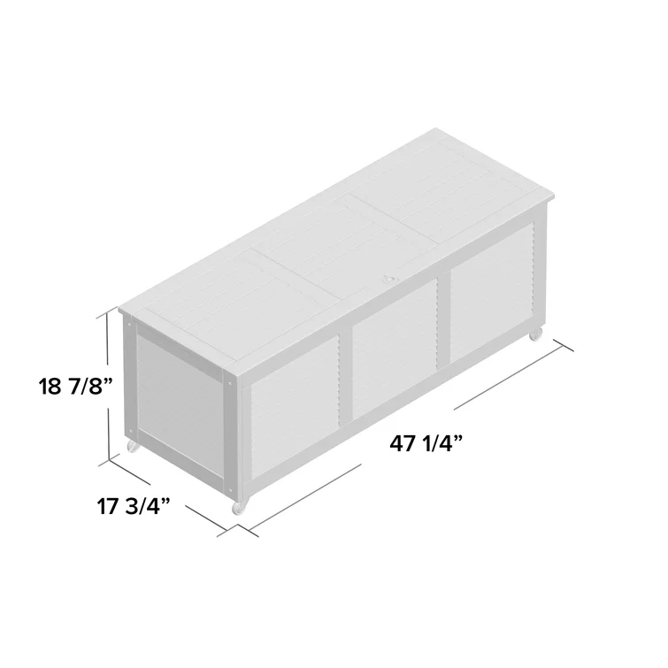 Birch Lane™ 47.2'' W 50 Gallons Solid Wood Eucalyptus Deck Box with Wheels