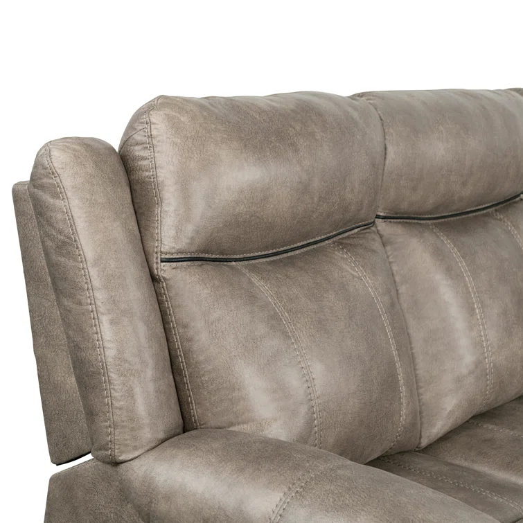 Jessah Manual Recliner Sectional Sofa Set with USB Charging Port for Living Room