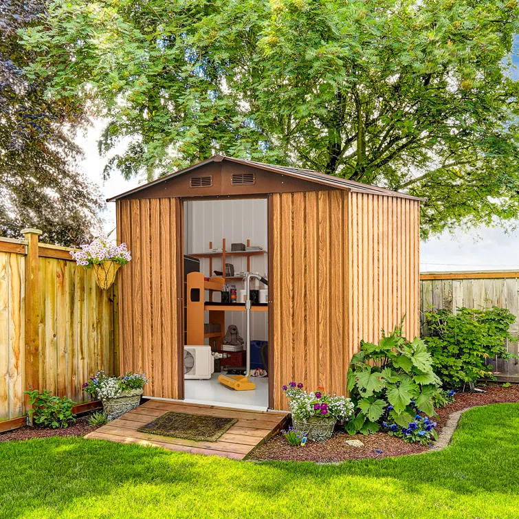 7 ft. 5 in. W x 5 ft. 5 in. D Metal Storage Shed