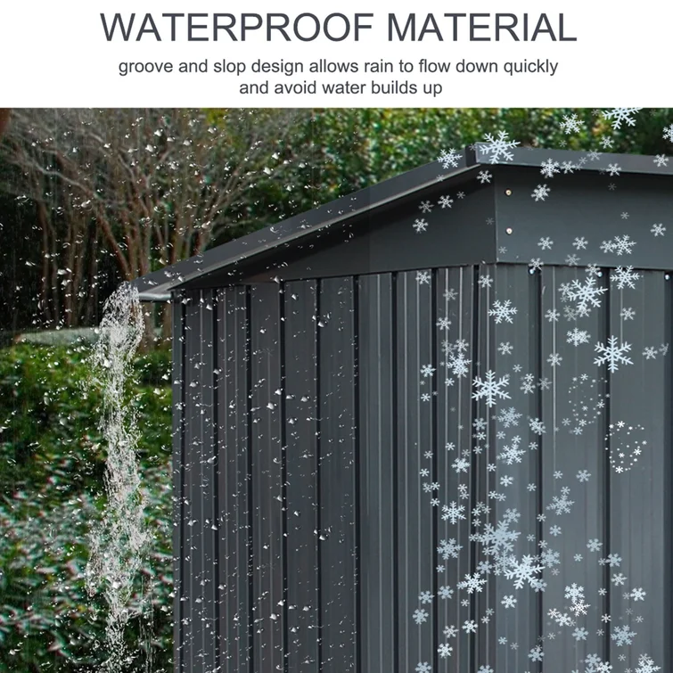 6 ft. W x 4 ft. D Metal Vertical Storage Shed