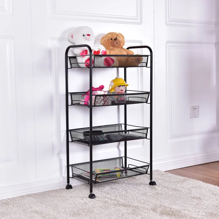 Elizabetha 17.5'' W Steel Shelving Unit with Wheels