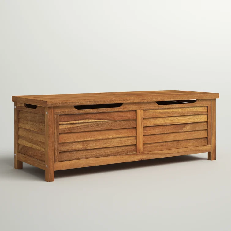 Beachcrest Home™ Anjenette 51.25'' W 78.87 Gallons Water Resistant Solid Wood Acacia Deck Box