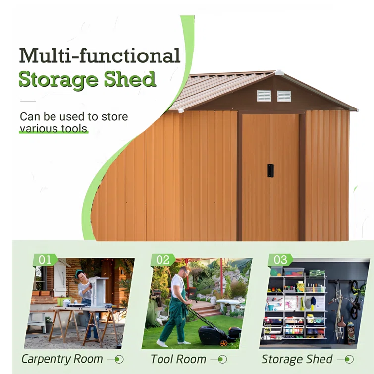 9 ft. W x 6 ft. D Metal Storage Shed