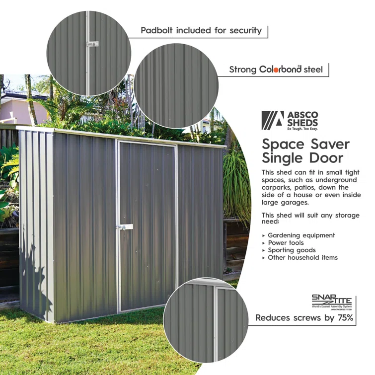 Space Saver 7 ft. W x 3 ft. D Metal Lean-To Storage Shed