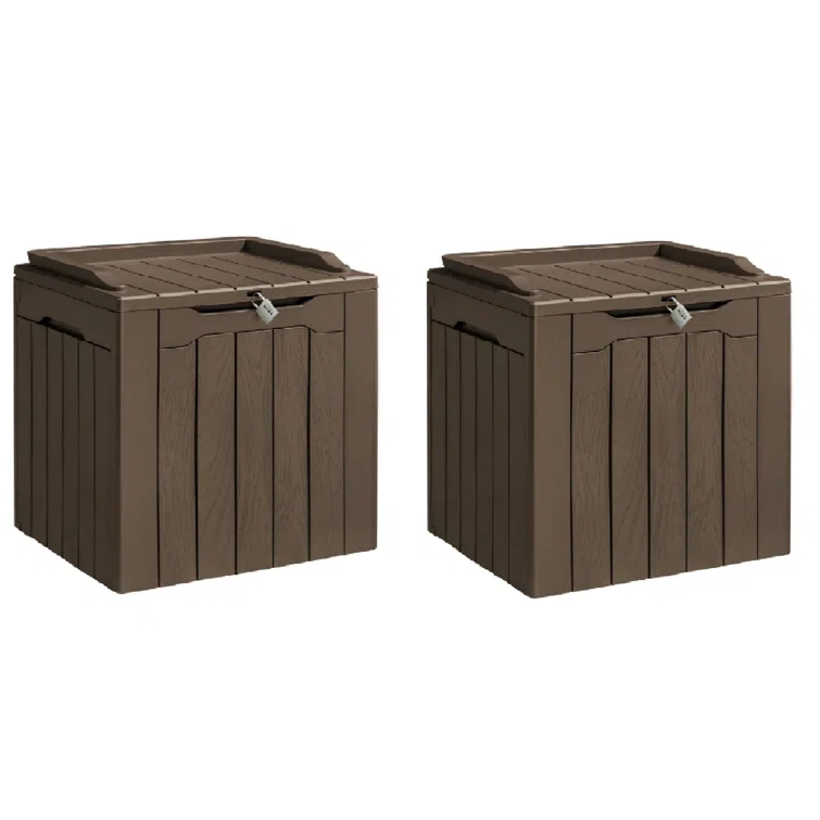 Furmax 31 Gallons Resin Lockable Deck Box (Set of 2)