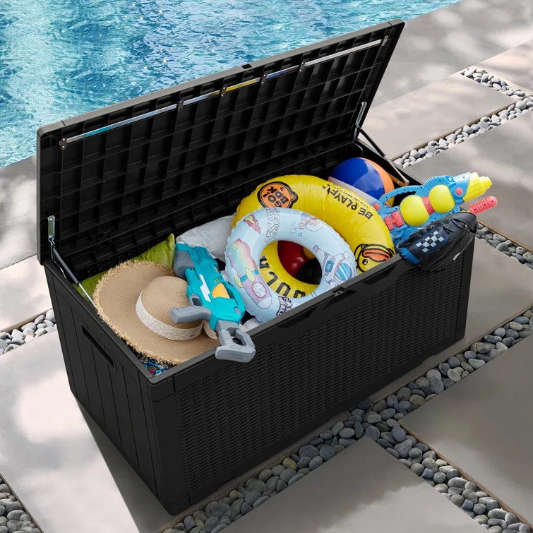 Furmax 48'' W 100 Gallons Plastic Lockable Deck Box