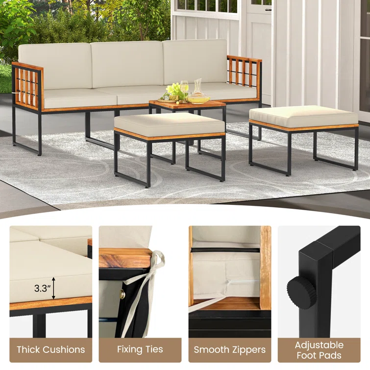 Tuule 5 - Person Outdoor Seating Group with Cushions