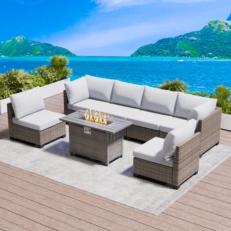 Jeanan 6 - Person Outdoor Seating Group with Cushions