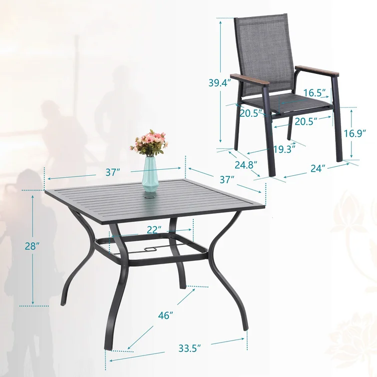 Alyah 4 - Person Square Outdoor Dining Set