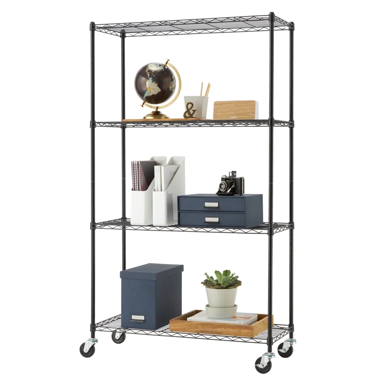 Kennedii 36'' W Stainless Steel Shelving Unit with Wheels