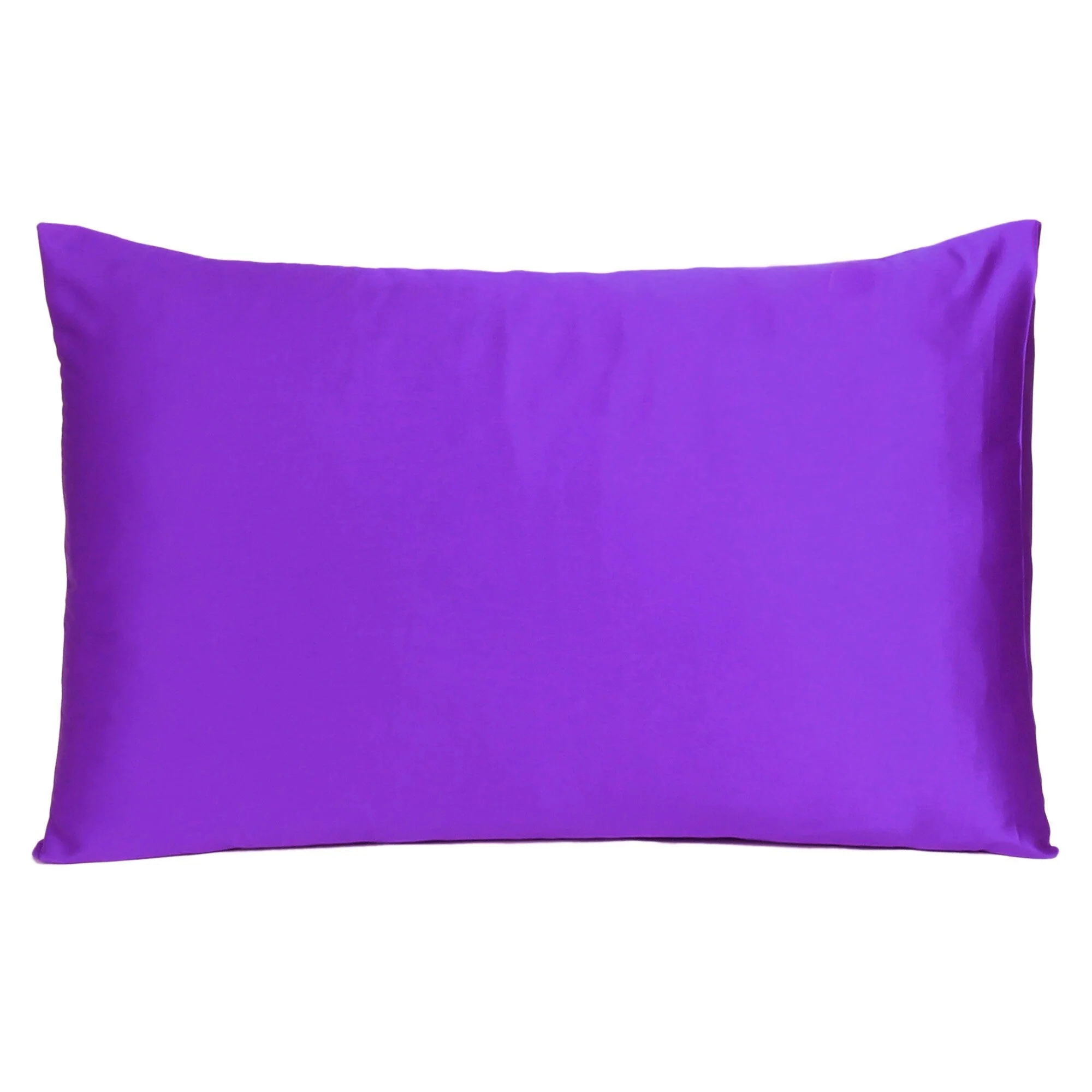 HomeRoots Bright Purple Dreamy Set Of 2 Silky Satin Queen Pillowcases