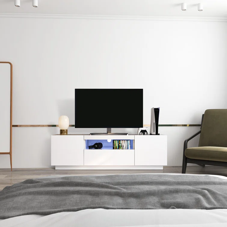 Brascom Media Console TV Stand For TVs Up To 70