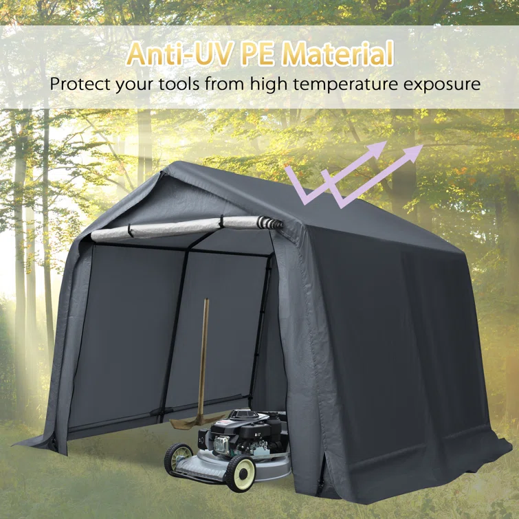 Erommy 10 ft. W x 10 ft. D Portable Bike Shed