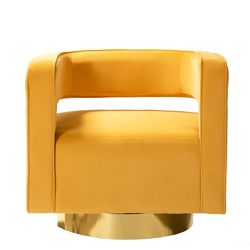 Agata Velvet Swivel Barrel Armchair