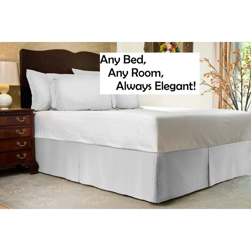 Tailored Bedskirt with Split Corners -21 inch Drop, Burgundy, Queen