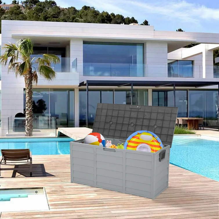 Winado 75 Gallons Plastic Deck Box with Wheels