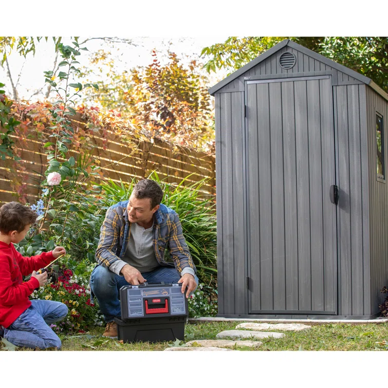Keter Darwin Outdoor Garden Tool Storage Shed with Window