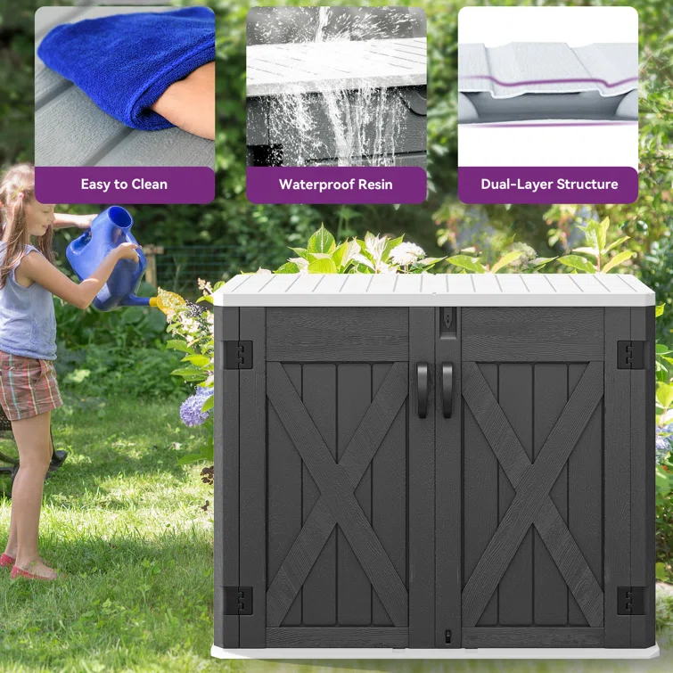 4.25 ft. W x 2.4 ft. D Metal Horizontal Storage Shed