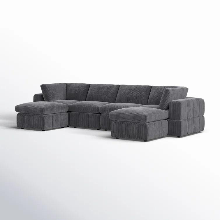 6 - Piece Corduroy Sectional
