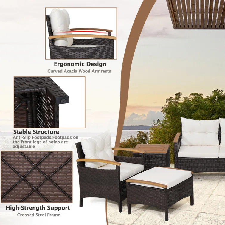 6 - Person Outdoor Seating Group with Cushions