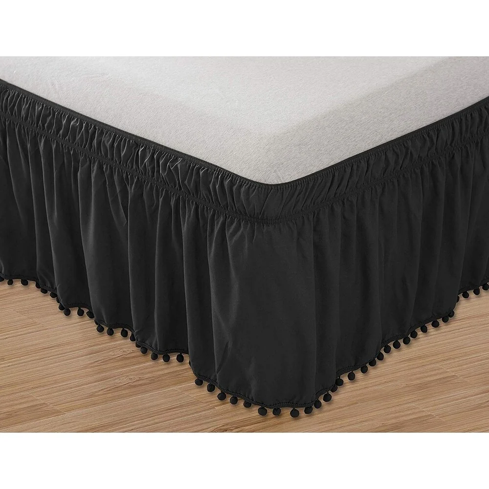 Elegant Comfort Luxury Pom Pom Bed Skirt
