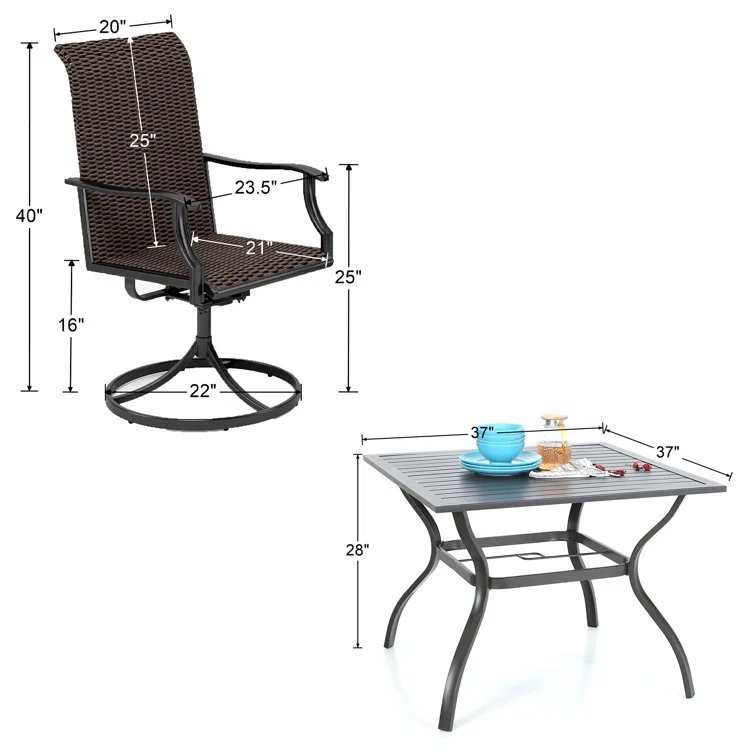 Alyah 4 - Person Square Outdoor Dining Set