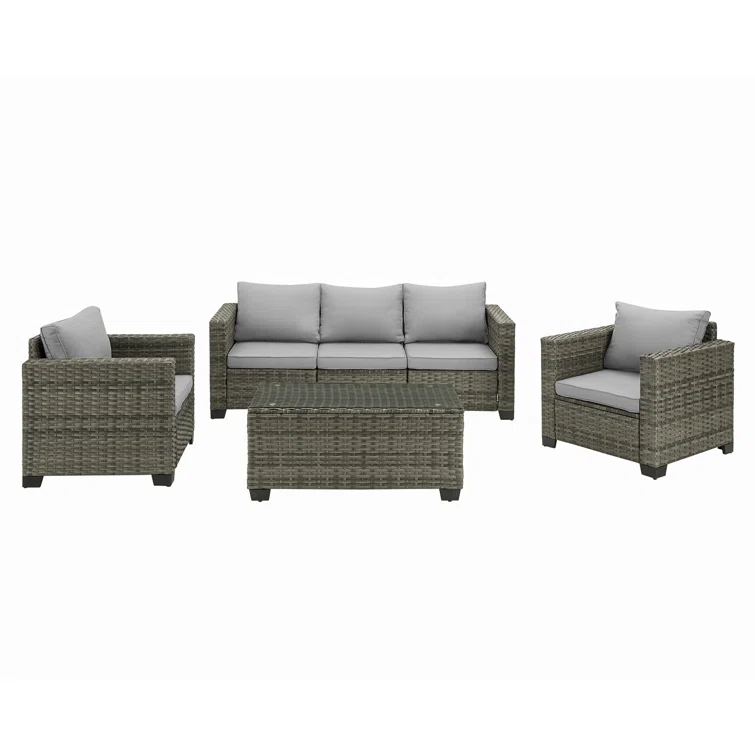 Caydan 5 - Person Outdoor Seating Group with Cushions