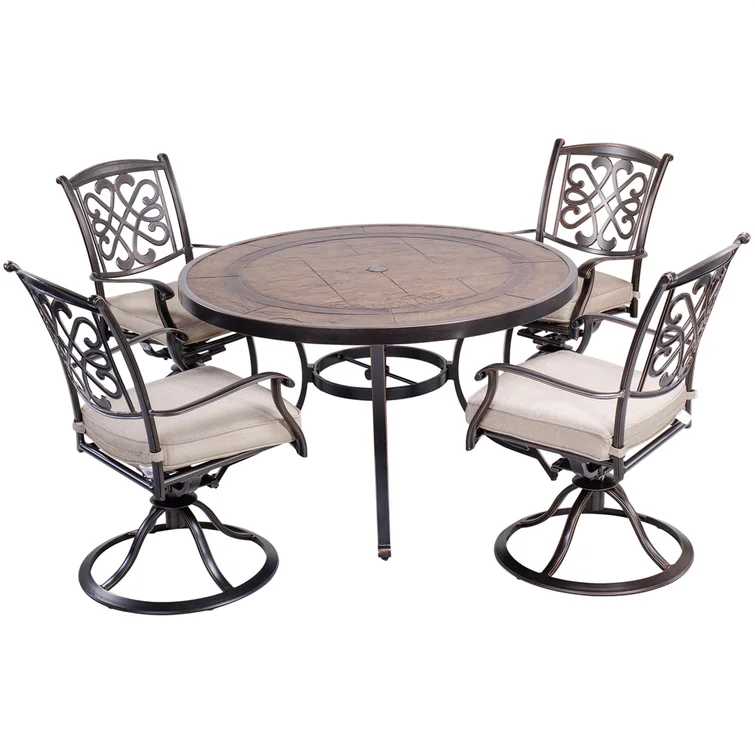 Alcario 4 - Person Round Outdoor Dining Set